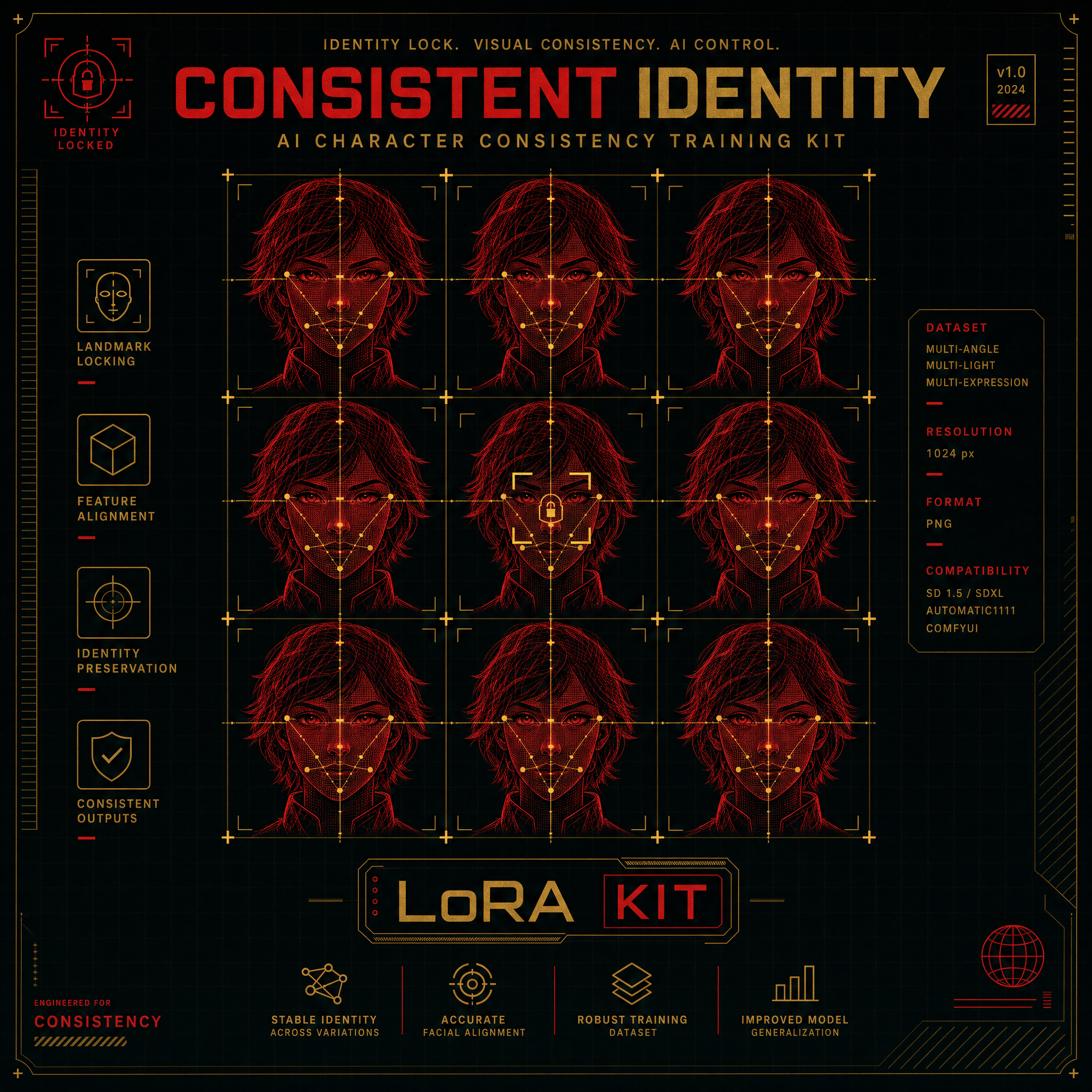 Character Consistency Mastery — LoRA Training & Face-Lock Kit